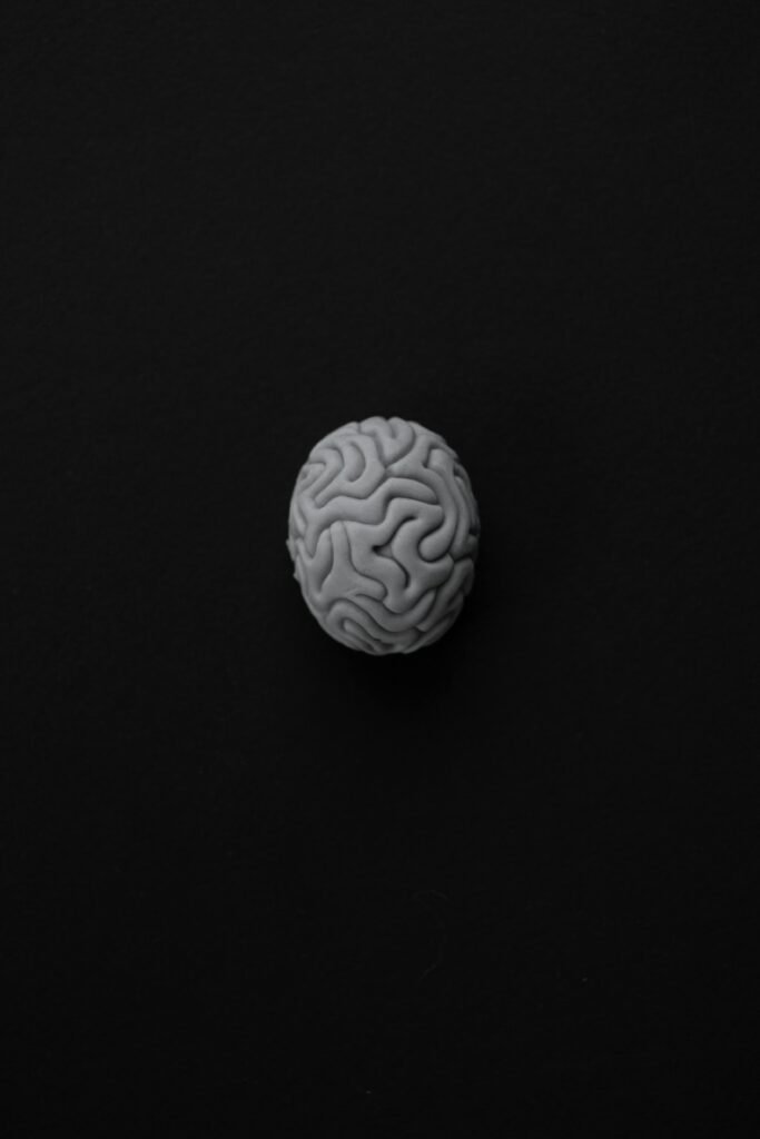 Michael esposito staten island Monochrome representation of a brain against a dark background, symbolizing mental health.